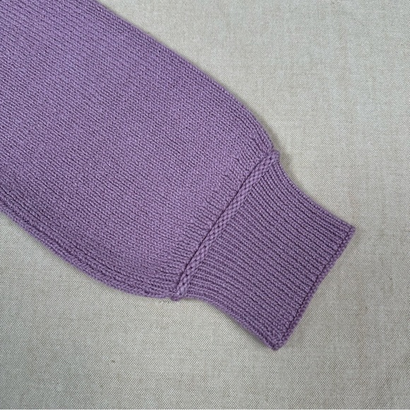 Womens Pullover Sweater Small Purple Ribbed Spring Pastel Boxy Slouchy Soft Girl - Picture 6 of 12